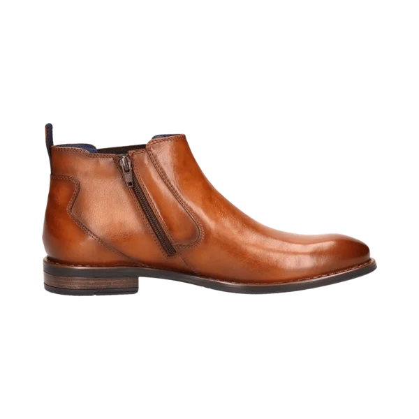 Bugatti Brown Leather Boot with side Zip - Image 3