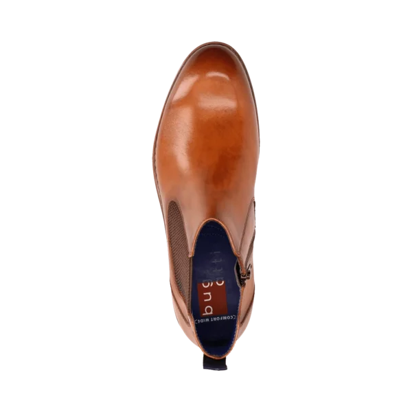 Bugatti Brown Leather Boot with side Zip - Image 5