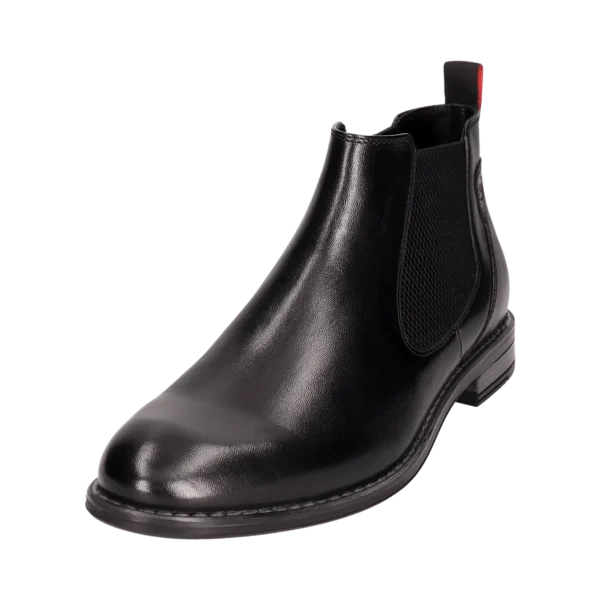 Bugatti Black Leather Boot with side Zip - Image 2