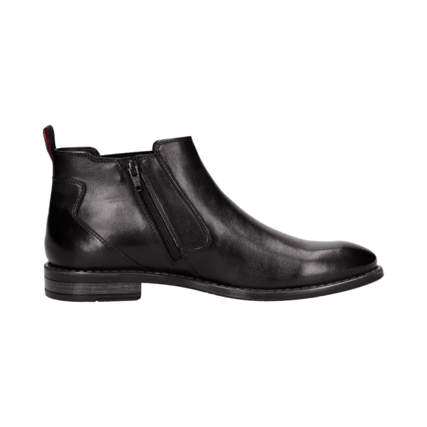 Bugatti Black Leather Boot with side Zip - Image 3