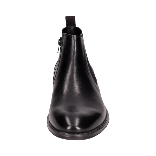 Bugatti Black Leather Boot with side Zip - Image 5