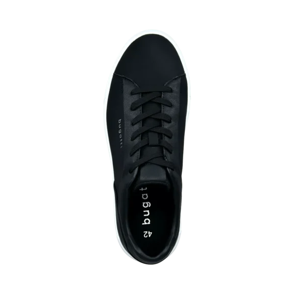 Bugatti Black Trainer with White Soles - Image 4