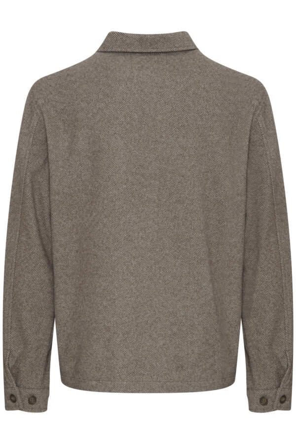 Casual Friday Dark Sand Herringbone Overshirt - Image 2
