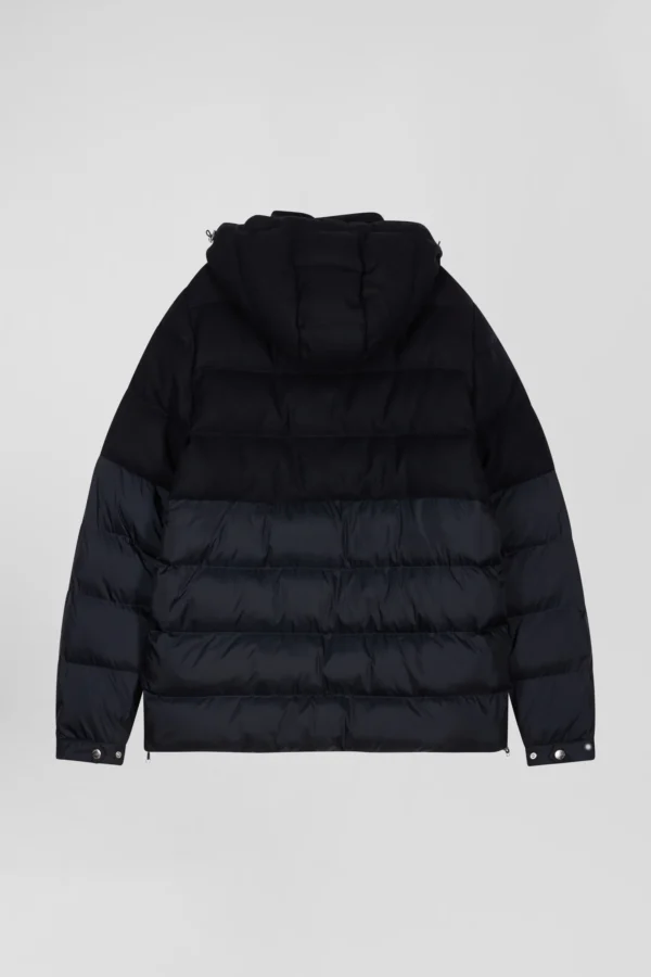 Eden Park Navy Blue Flannel and Nylon bi-material Down Jacket H24PAMDL0005 - Image 7