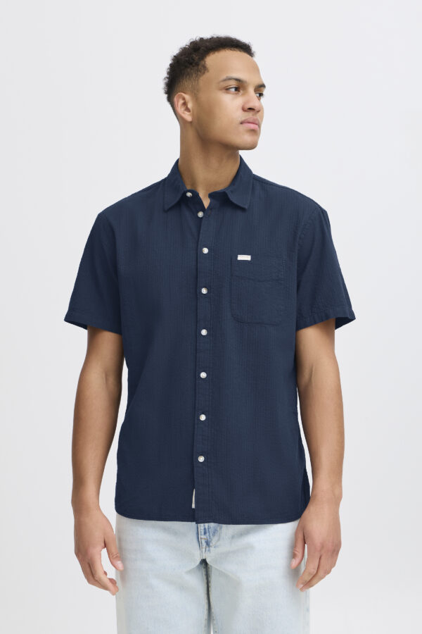 Blend Navy Short Sleeve Shirt 20718125 - Image 2