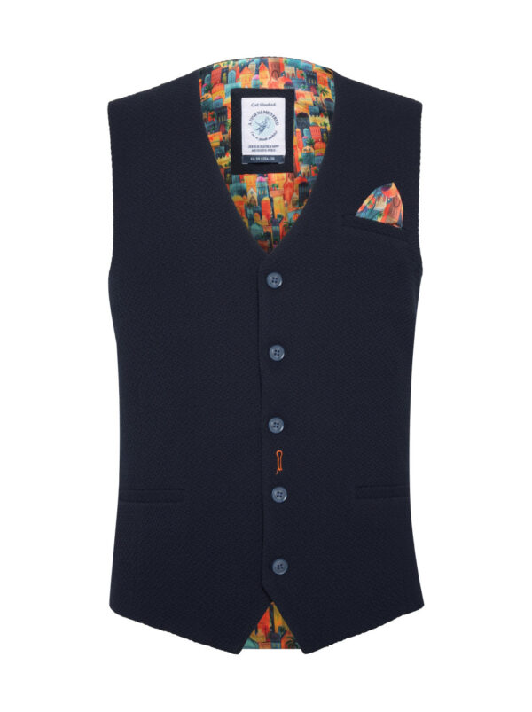 A Fish Name Fred Navy Bubble Waistcoat