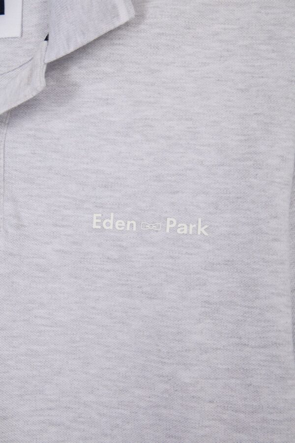Eden Park Grey Polo with Shoulder Stripe E25MAIPC0036 - Image 6