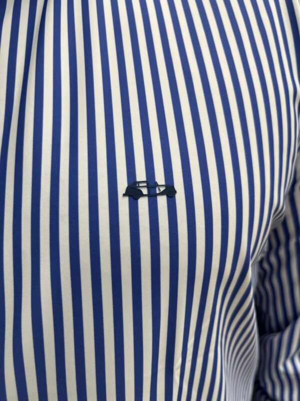 Dario Beltran Blue + White Stripe Fly Shirt - Image 2