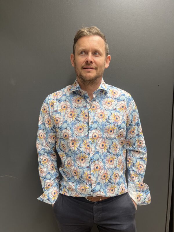 Dario Beltran Tala - Painted Blue Sunflowers Shirt