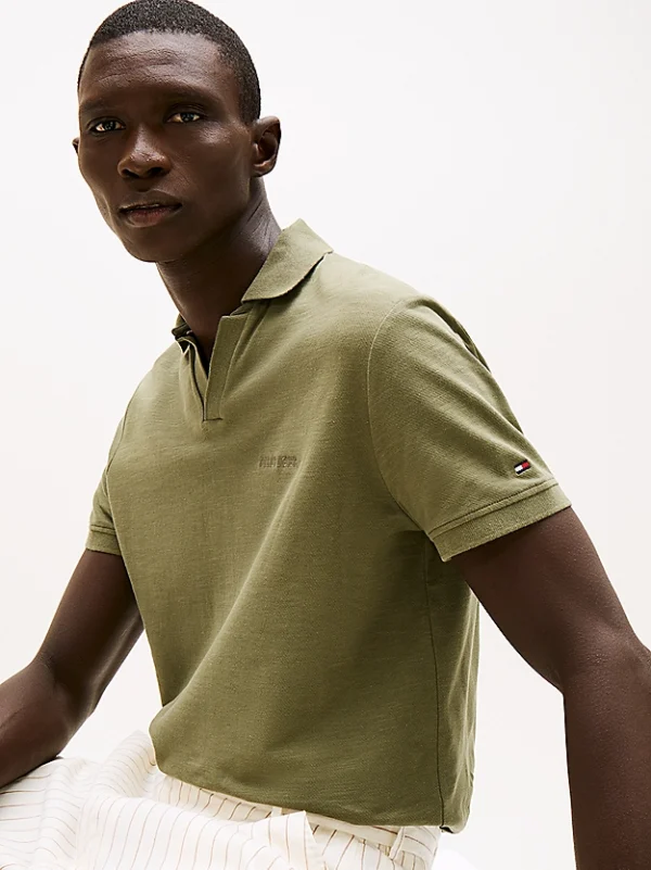 Tommy Hilfiger Regular Fit Terry Polo Shirt in Green - Image 3