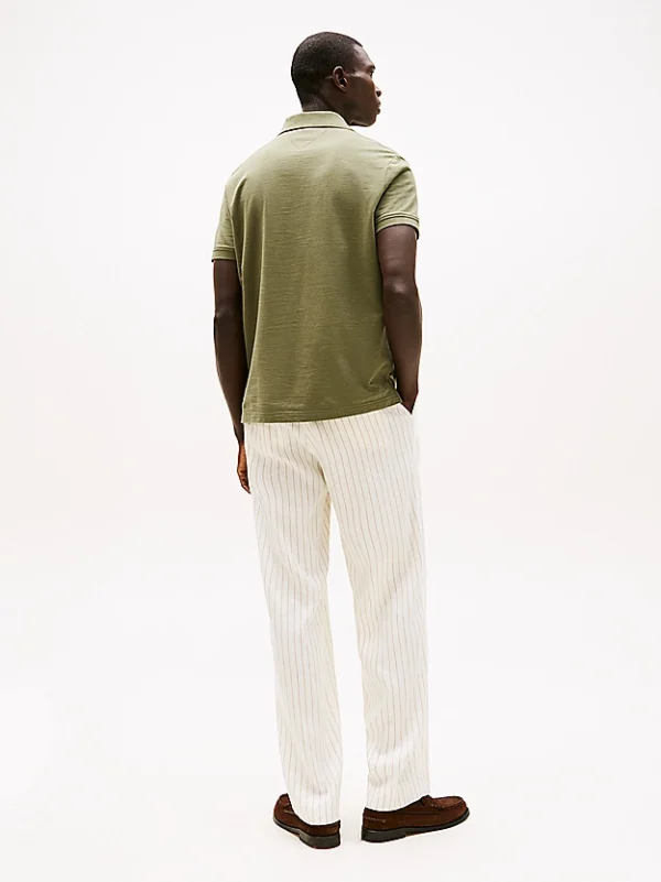 Tommy Hilfiger Regular Fit Terry Polo Shirt in Green - Image 5
