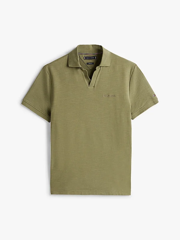 Tommy Hilfiger Regular Fit Terry Polo Shirt in Green - Image 2