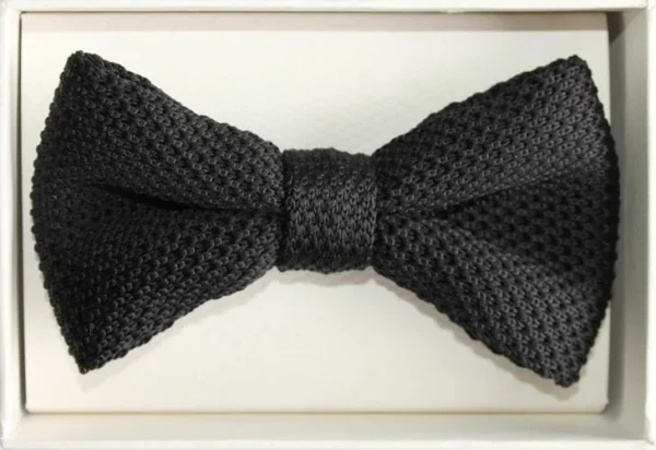 L.A Smith Knitted Black Bow Tie
