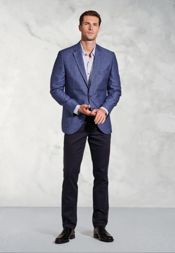 Brook Taverner Eastwood Linen Jacket in Blue - Image 2