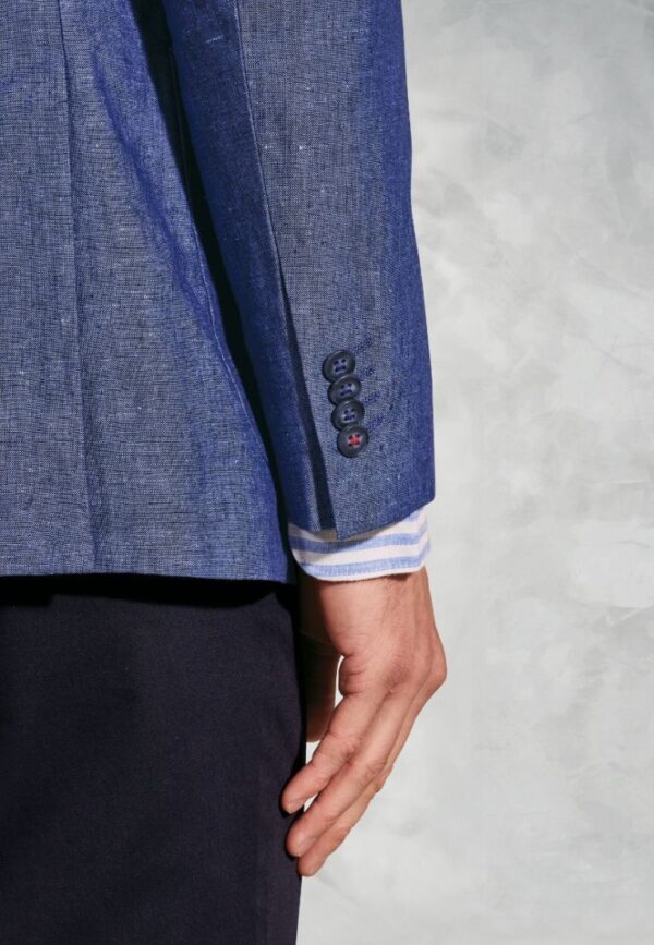 Brook Taverner Eastwood Linen Jacket in Blue - Image 6