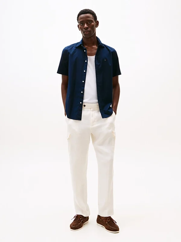 Tommy Hilfiger Flex Regular Poplin Shirt in Navy - Image 3