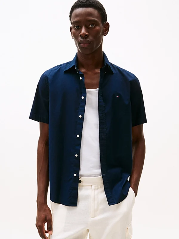 Tommy Hilfiger Flex Regular Poplin Shirt in Navy