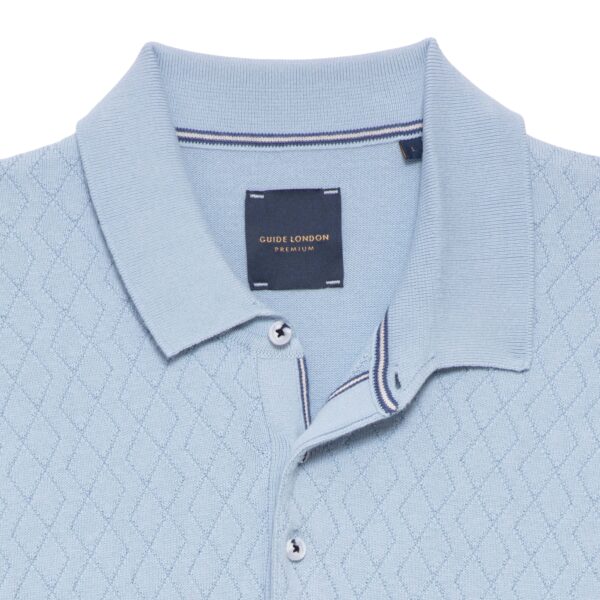Guide London Sky Geometric Knitted Polo - Image 2