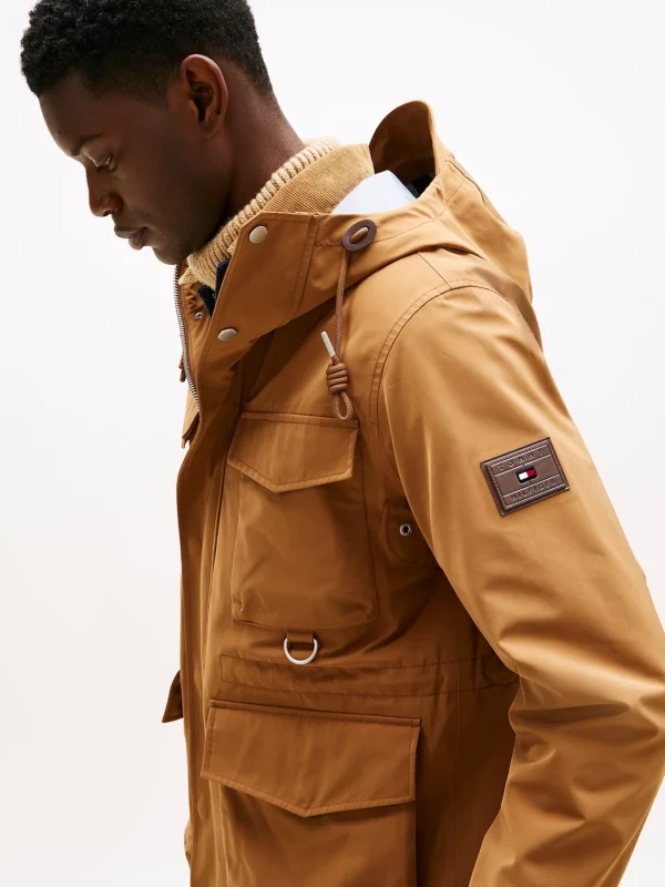 Tommy Hilfiger Camel Water Resistant Hooded Utility Coat - Image 2