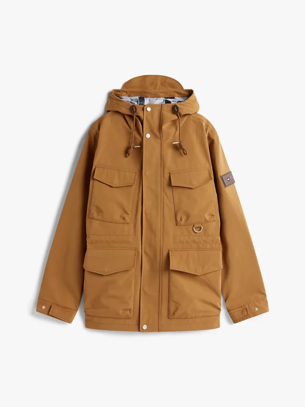 Tommy Hilfiger Camel Water Resistant Hooded Utility Coat - Image 4