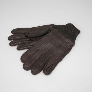Sophos District Brown Leather Glove With Knitted Wrist