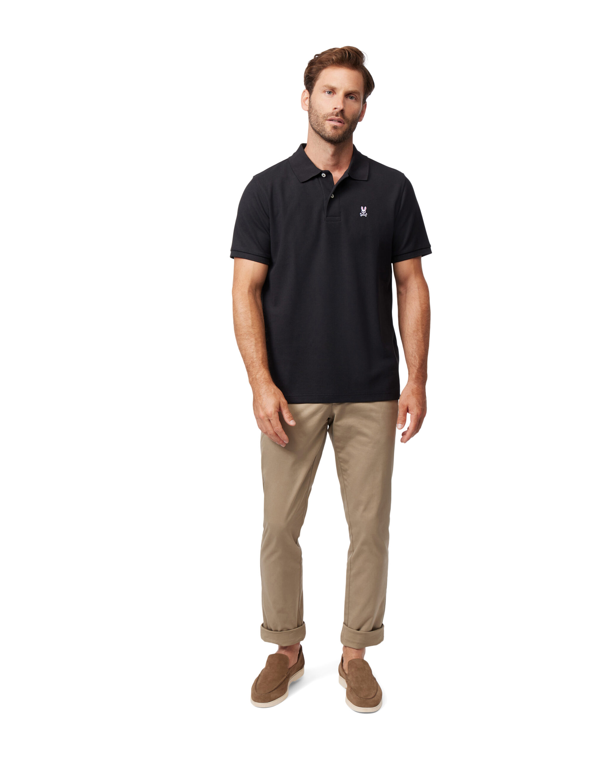 Psycho Bunny Black Pique Polo