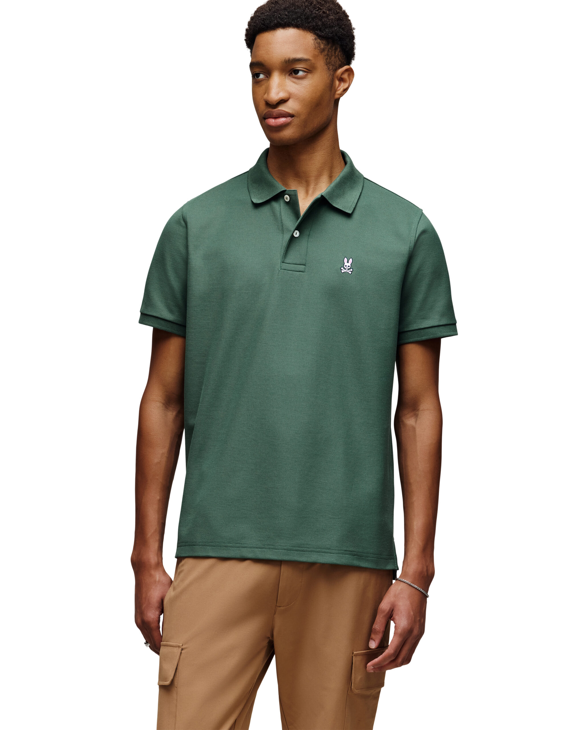 Psycho Bunny Green Pique Polo