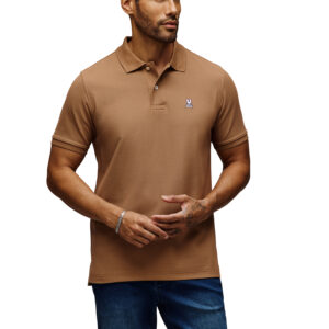 Psycho Bunny Taupe Pique Polo