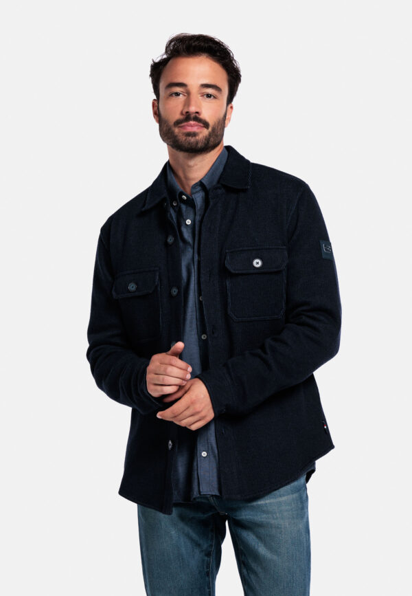 Giordano NavyTaranto Overshirt Knitted Wool Sweat