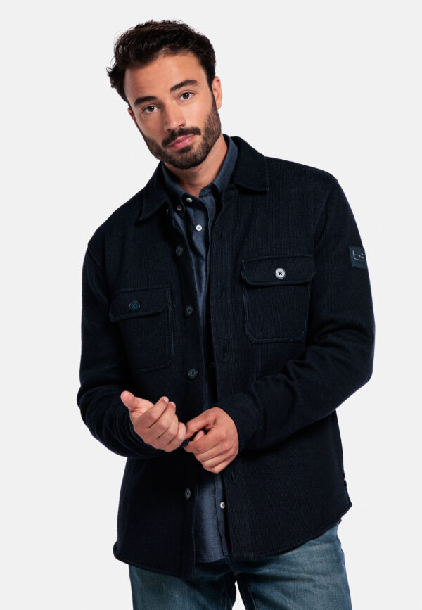 Giordano NavyTaranto Overshirt Knitted Wool Sweat - Image 2