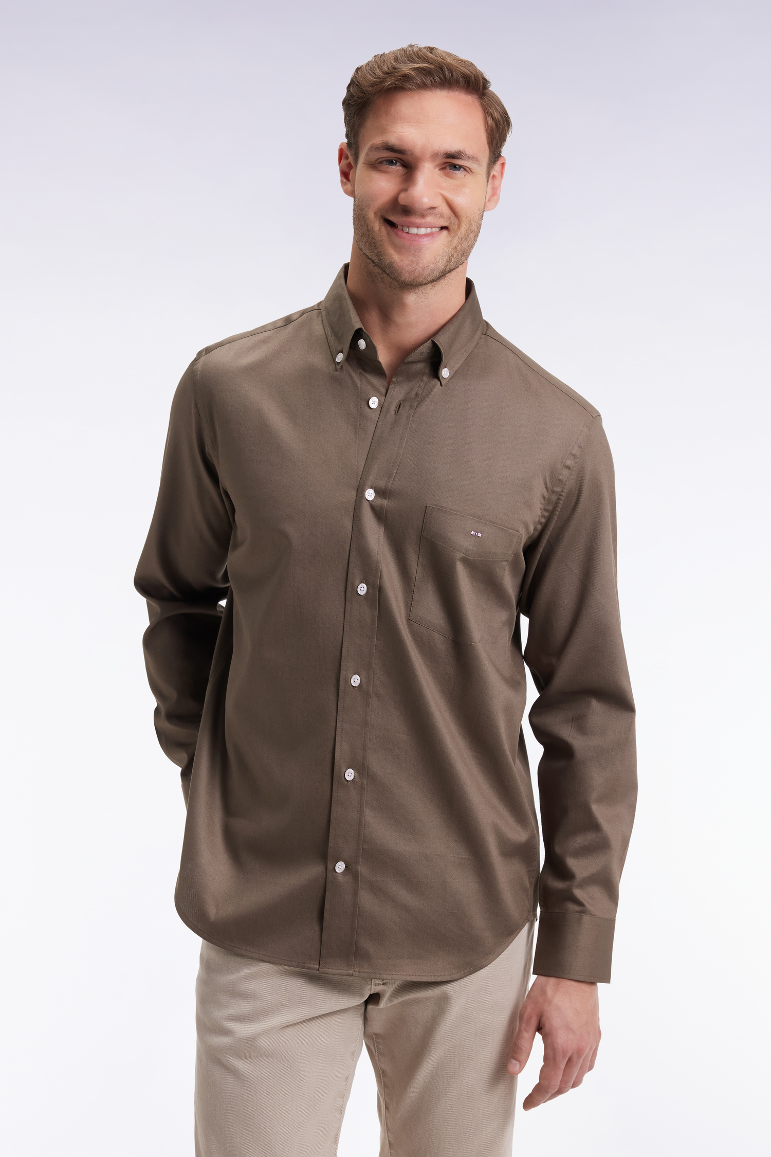 Eden Park Beige Long Sleeve shirt H25CHECL0026