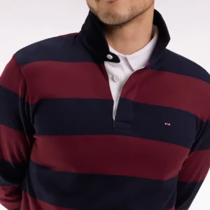 Eden Park Burgundy/Navy Rugby Sweater H25MAIML0003