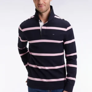 Eden Park Pink/Navy Thin Stripe Rugby Jersey H25MAIML0006