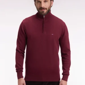 Eden Park Burgundy Cotton 1/4 Zip H25MAIPU0008