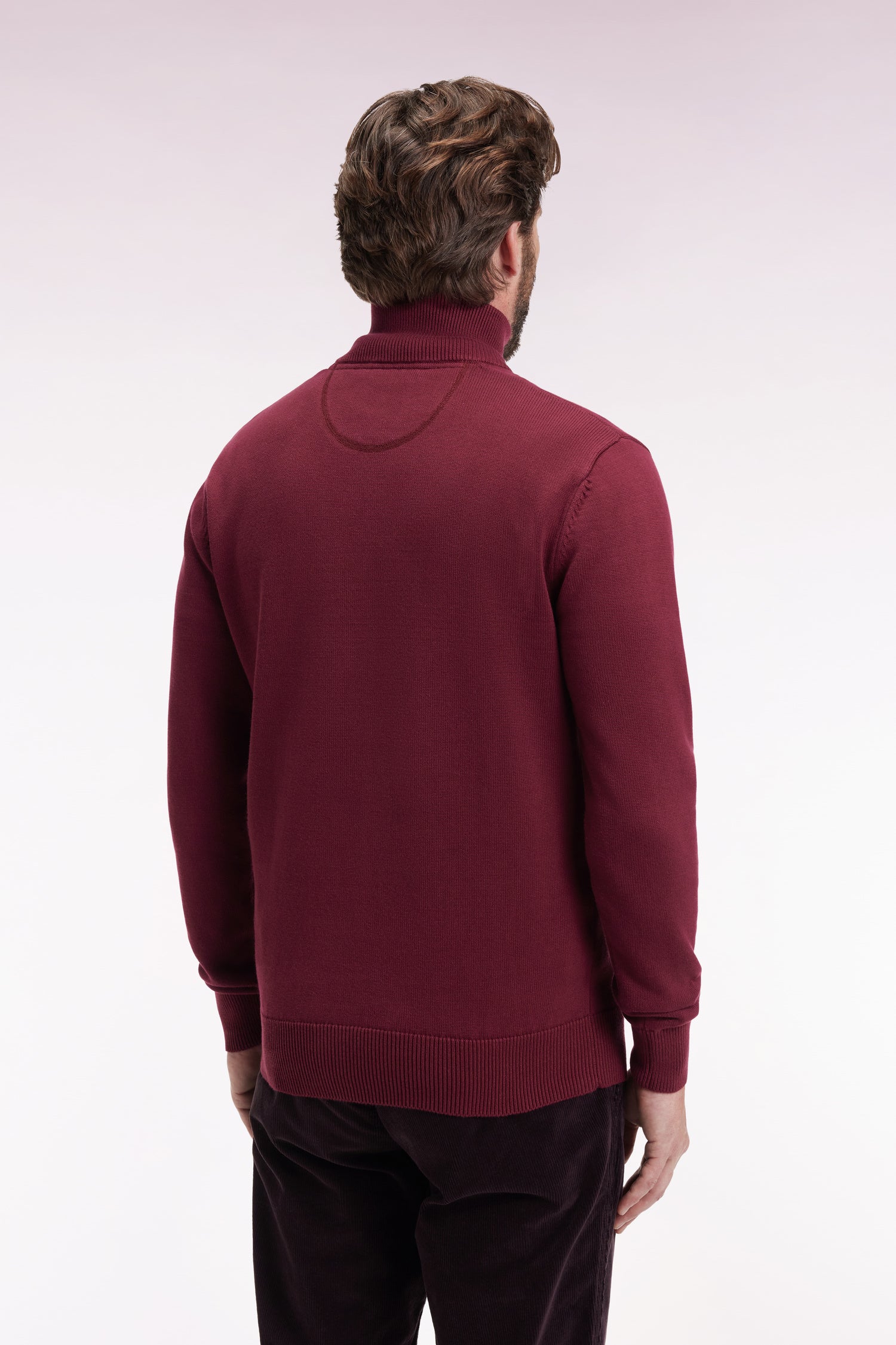 Eden Park Burgundy Cotton 1/4 Zip H25MAIPU0008 - Image 4