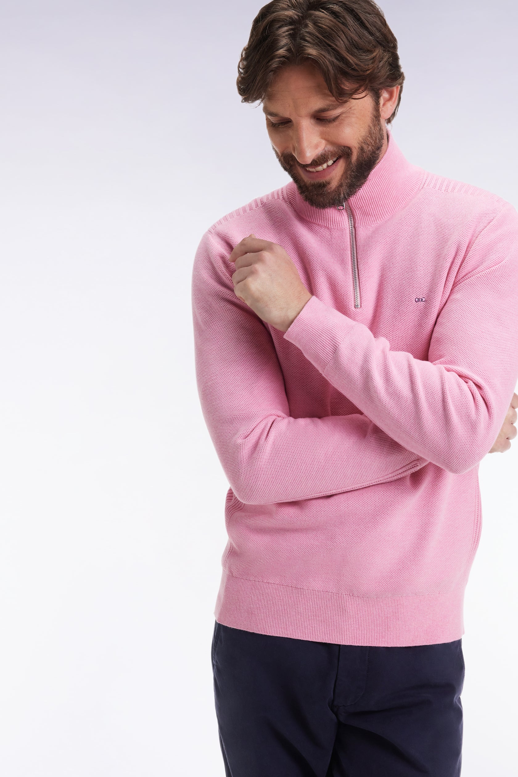 Eden Park Pink 1/4 Zip Jumper H25MAIPU0017 - Image 2