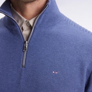 Eden Park Blue 1/4 Zip Jumper H25MAIPU0017