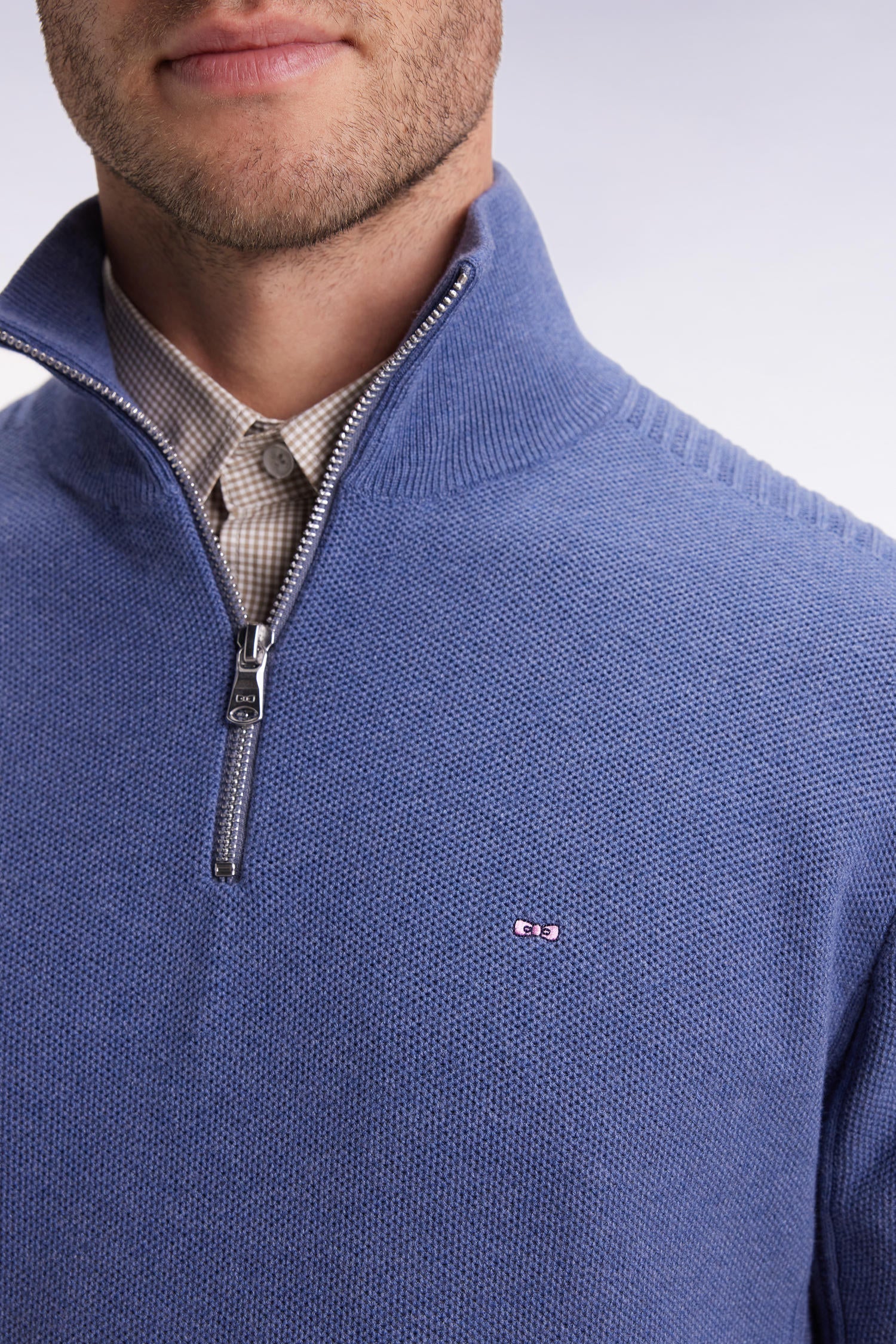 Eden Park Blue 1/4 Zip Jumper H25MAIPU0017