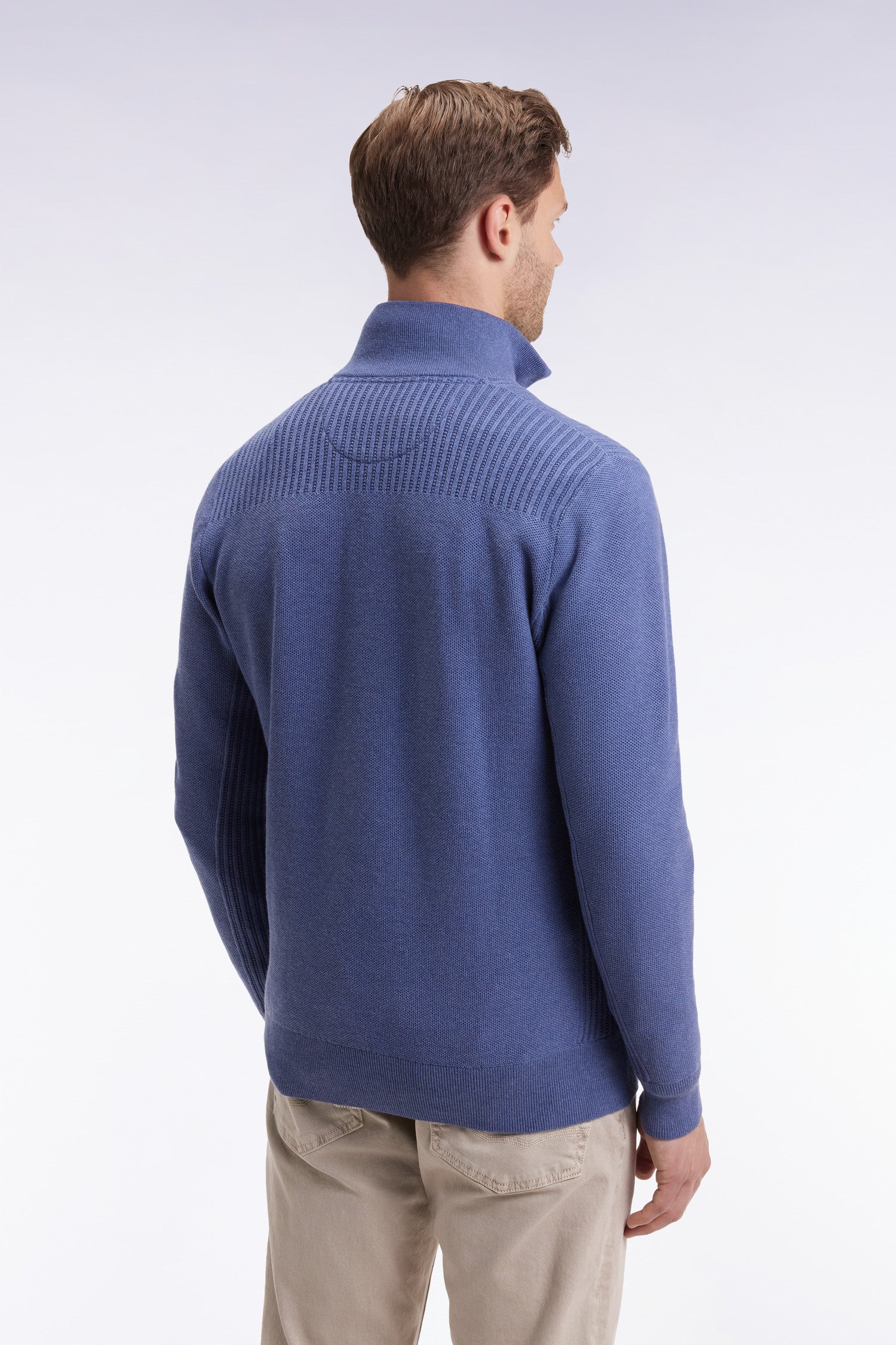 Eden Park Blue 1/4 Zip Jumper H25MAIPU0017 - Image 3