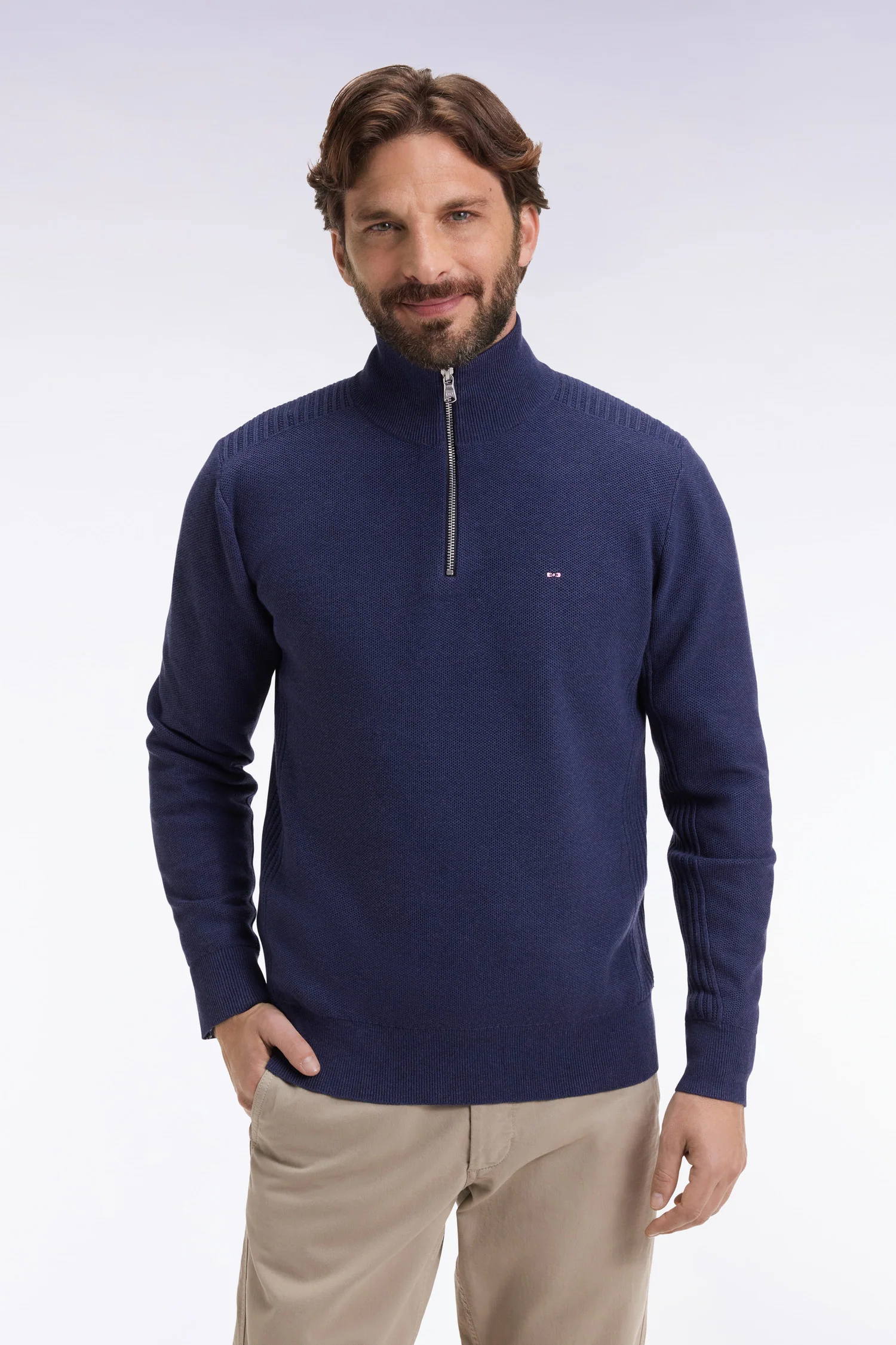 Eden Park Navy 1/4 Zip Jumper H25MAIPU0017