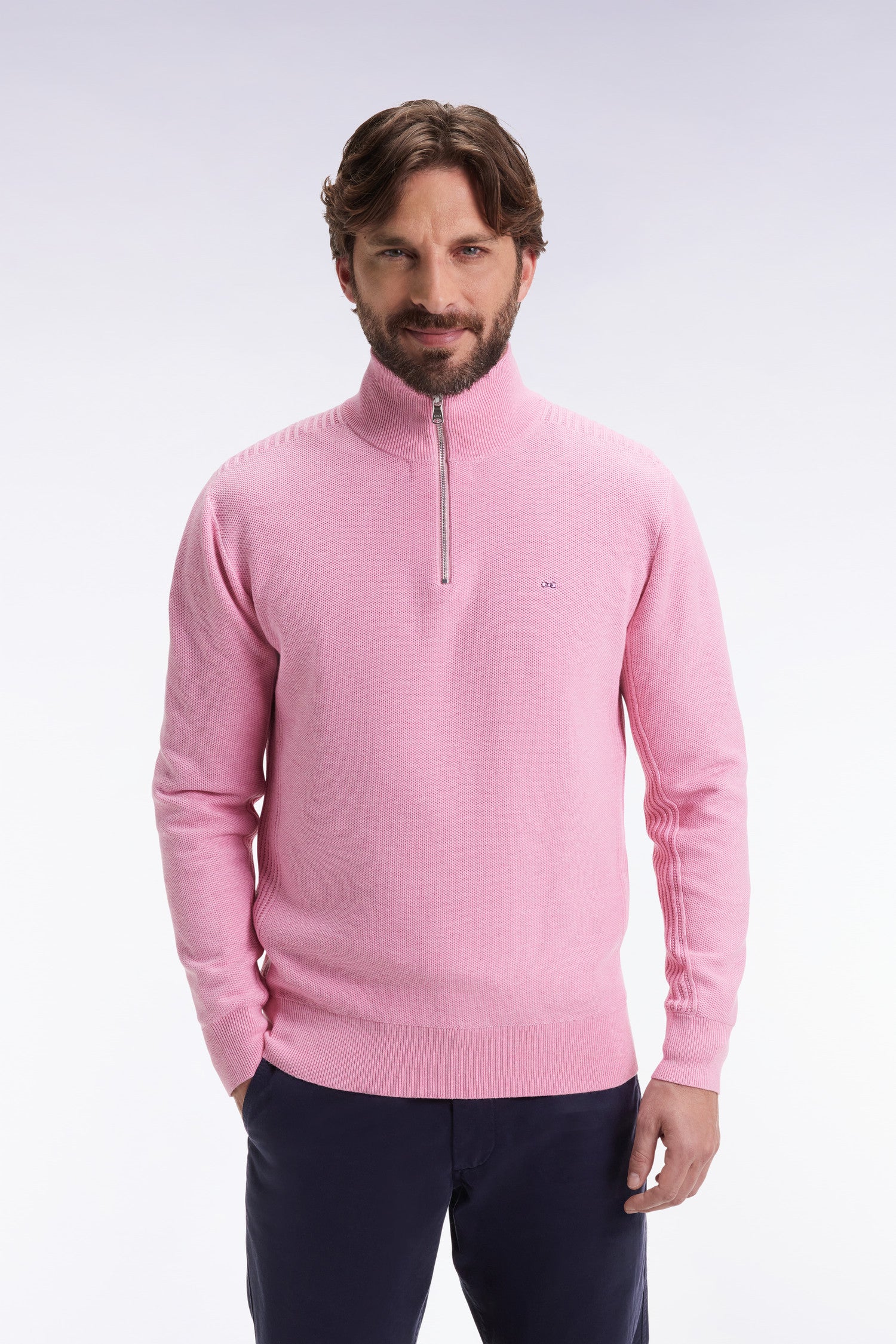 Eden Park Pink 1/4 Zip Jumper H25MAIPU0017