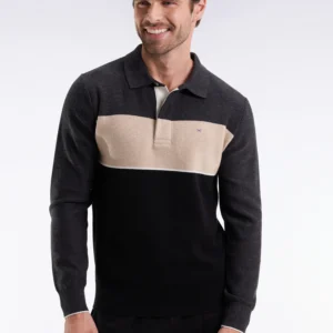 Eden Park Grey/Black/Beige Rugby Jersey H25MAIPU0028