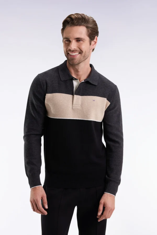 Eden Park Grey/Black/Beige Rugby Jersey H25MAIPU0028