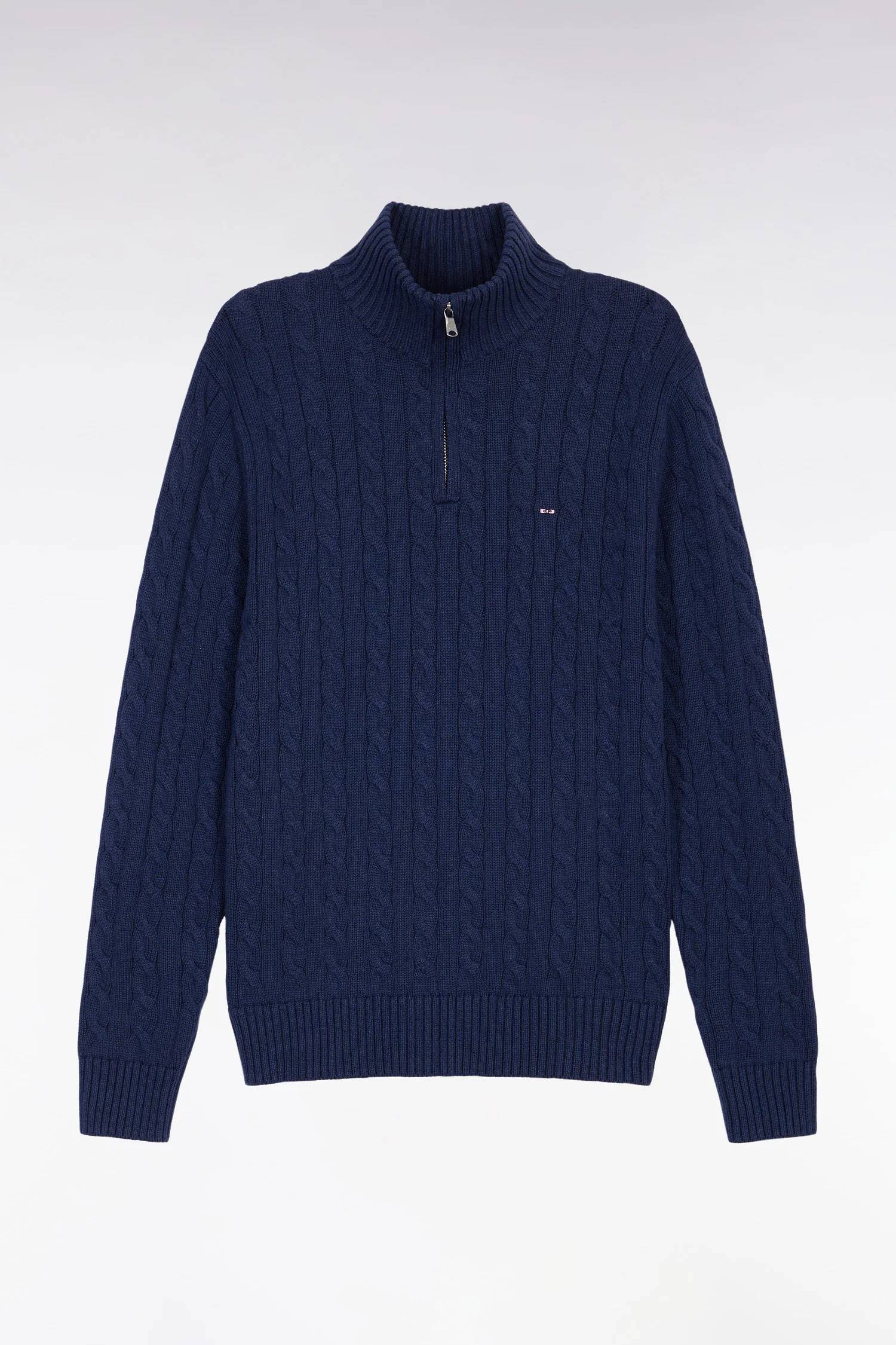 Eden Park Blue Cable Knit Jumper H25MAIPU0046 - Image 5