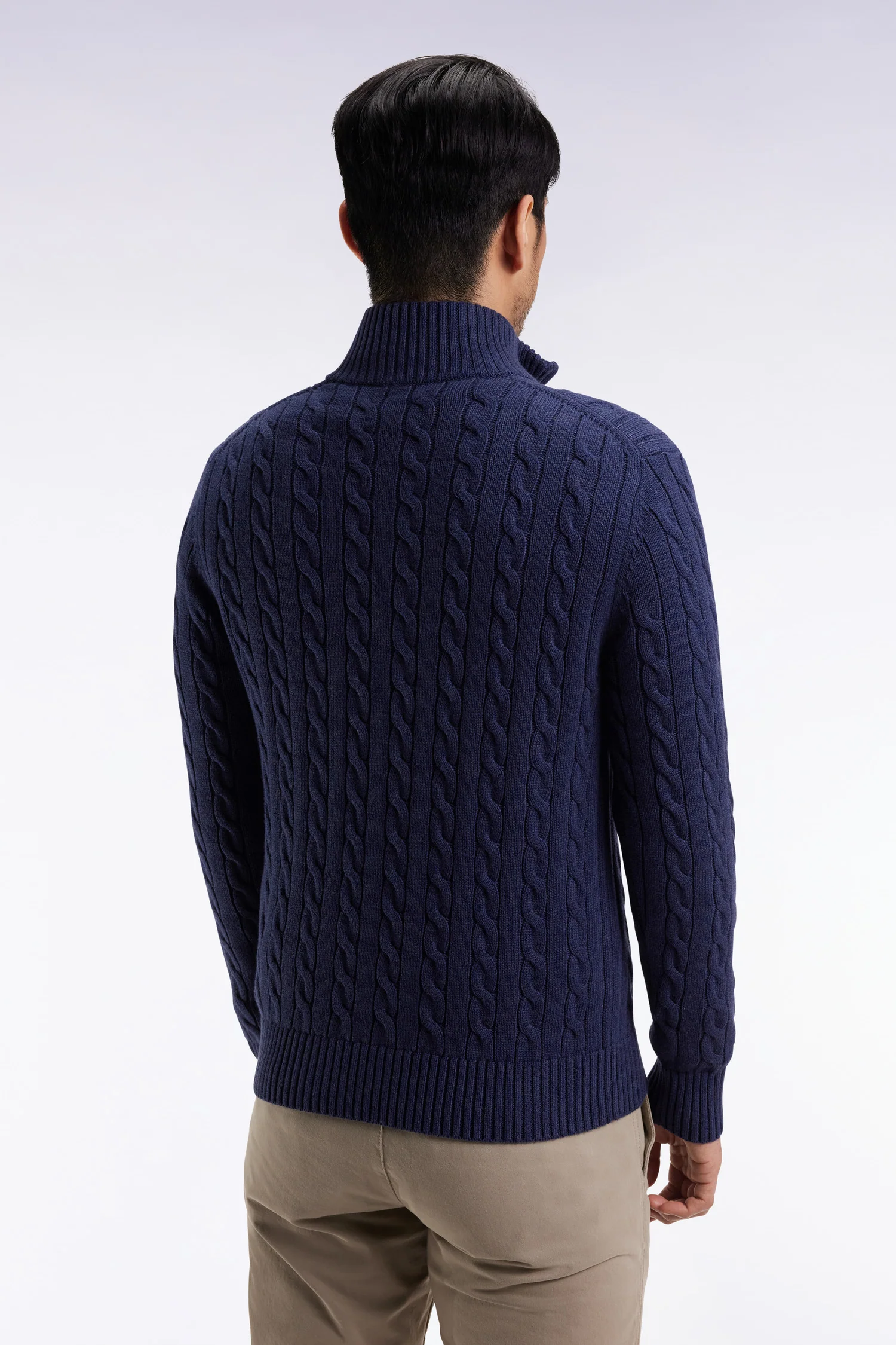 Eden Park Blue Cable Knit Jumper H25MAIPU0046 - Image 4