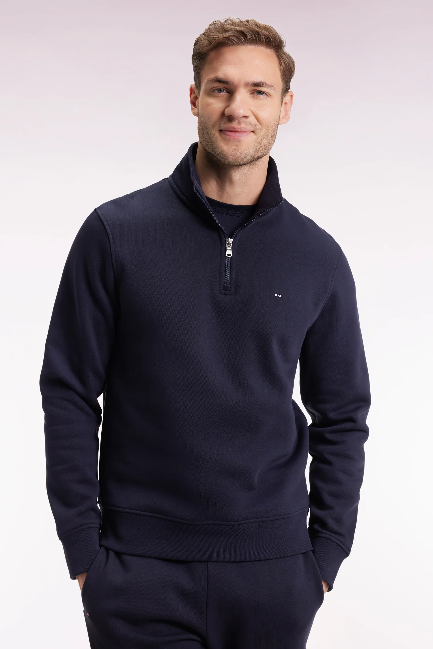 Eden Park Navy Fleece 1/4 Zip H25MAISW0016