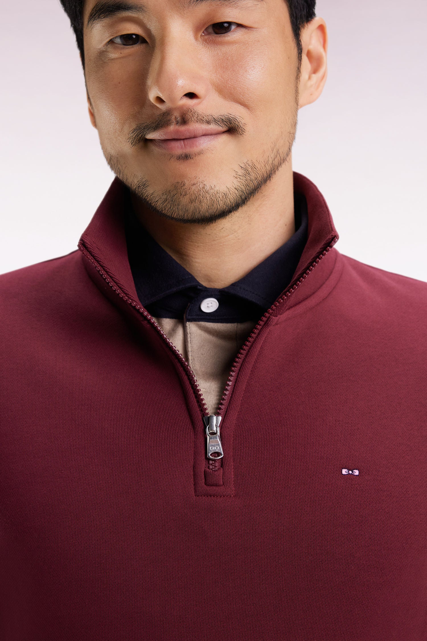 Eden Park Burgundy Fleece 1/4 Zip H25MAISW0016 - Image 3