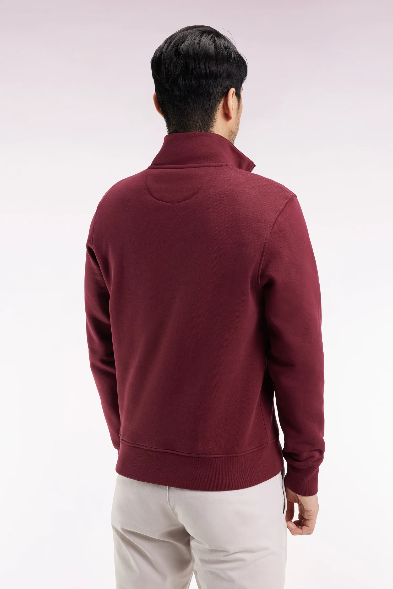 Eden Park Burgundy Fleece 1/4 Zip H25MAISW0016 - Image 4