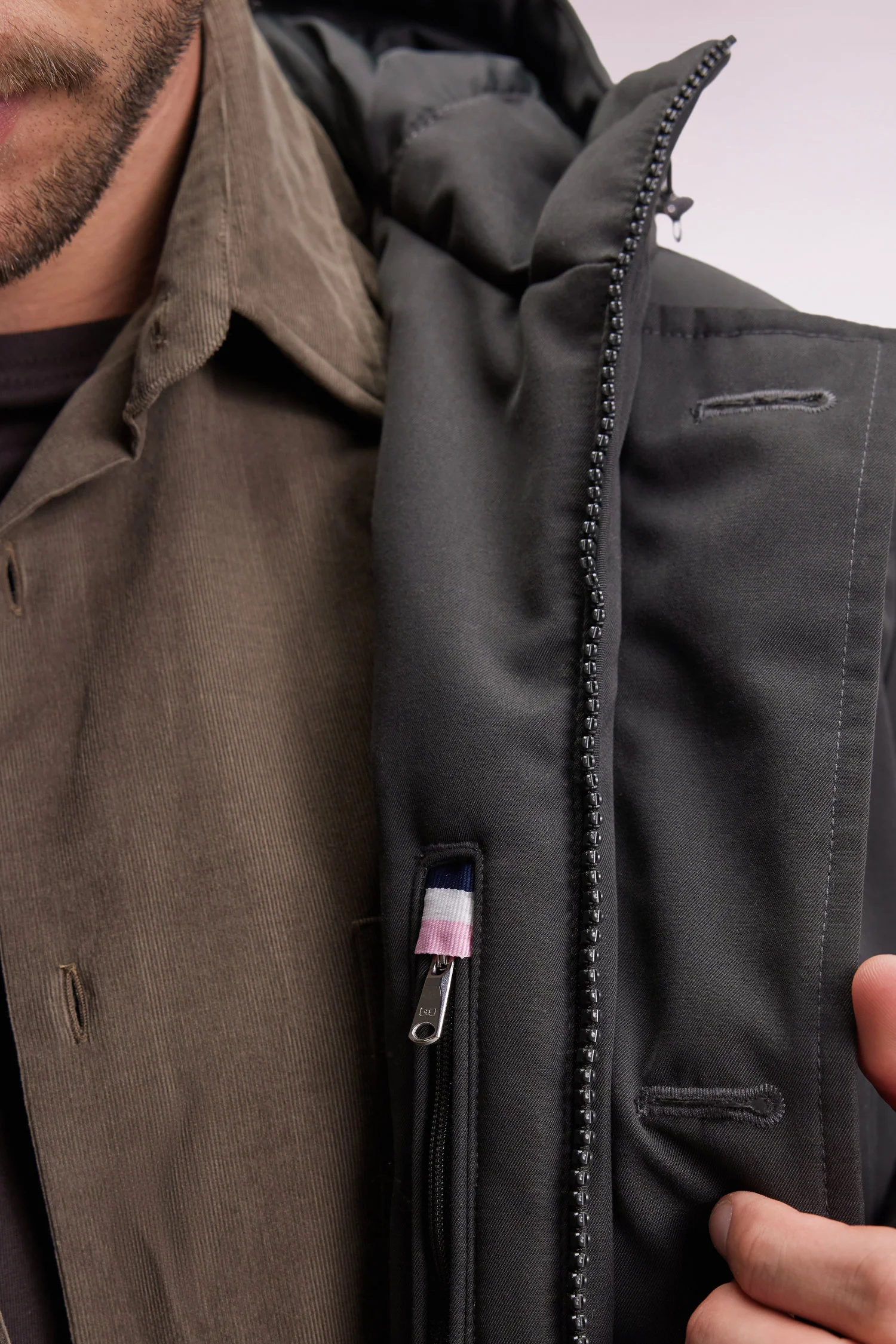 Eden Park Short khaki parka with patch pockets H25PAMPA0005 - Image 3