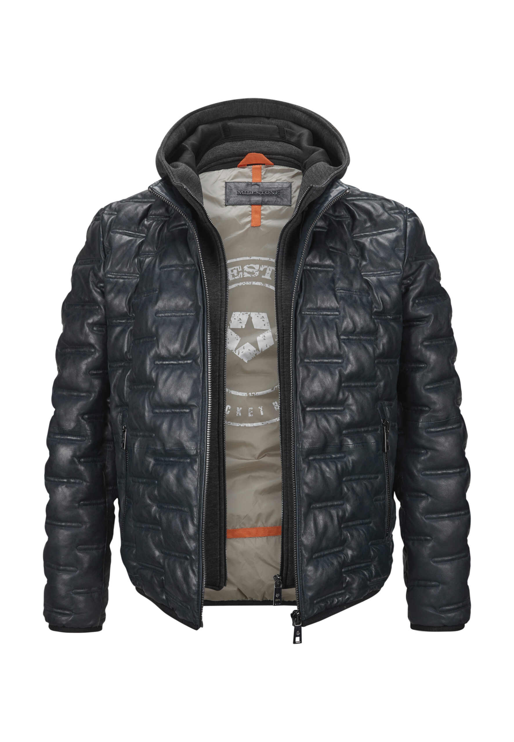 Milestone Alonso Navy Leather Jacket - Image 2